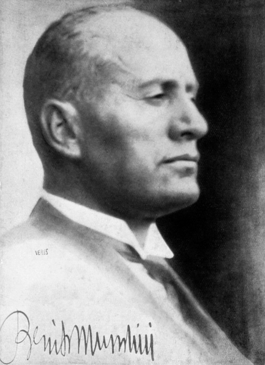 Benito Mussolini , italiensk fascistisk diktator, ca 1930-tallet av Unbekannt