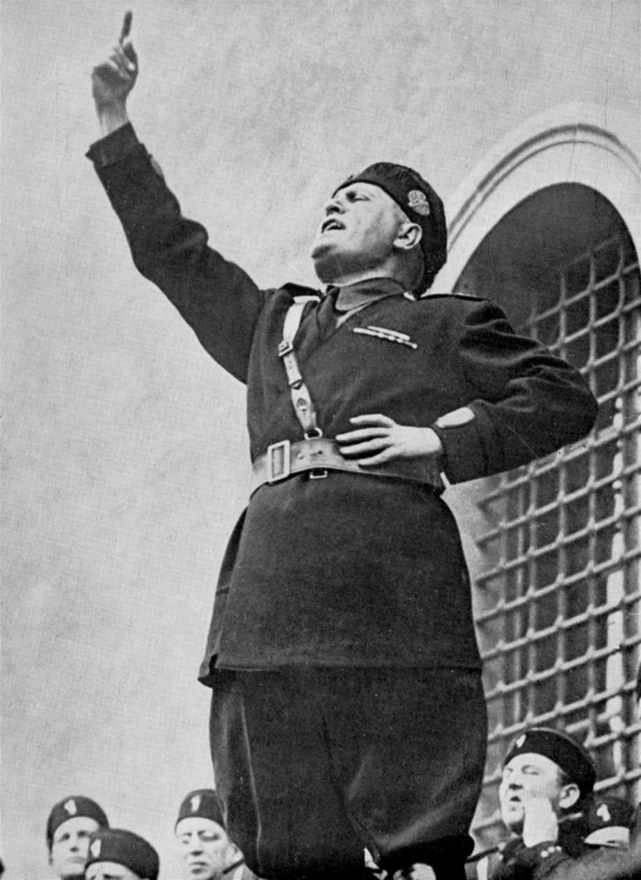 Benito Mussolini , italiensk fascistisk diktator, ca 1930-tallet av Unbekannt