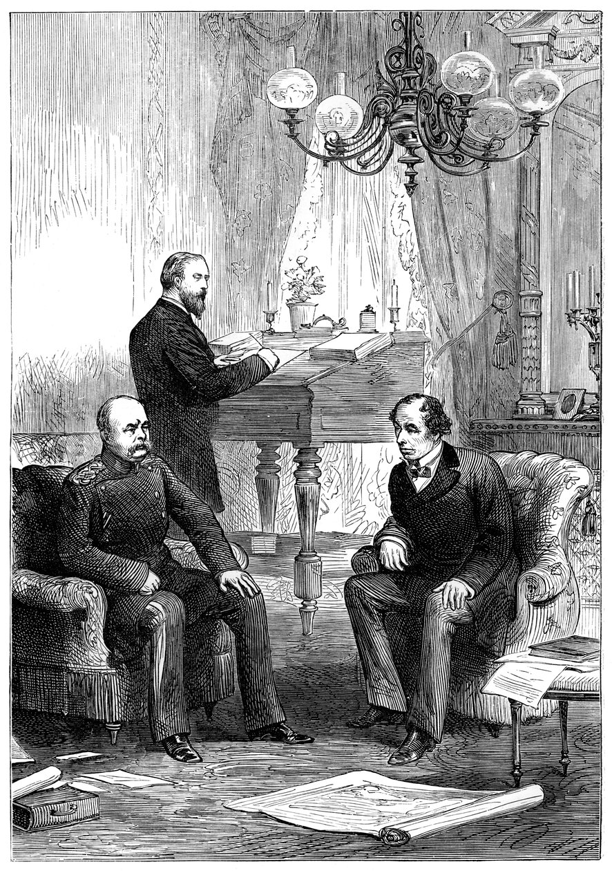 Benjamin Disraeli 1804-1881 møte med Otto von Bismarck 1815-1898, Berlin, 1878 av Unbekannt