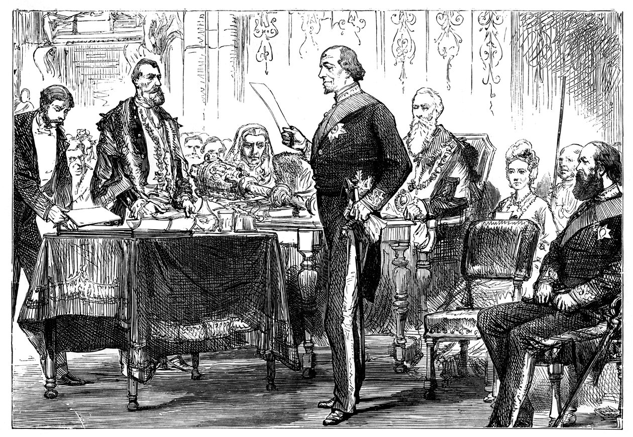 Benjamin Disraeli 1808-1881 mottok friheten til London, 1878 av Unbekannt