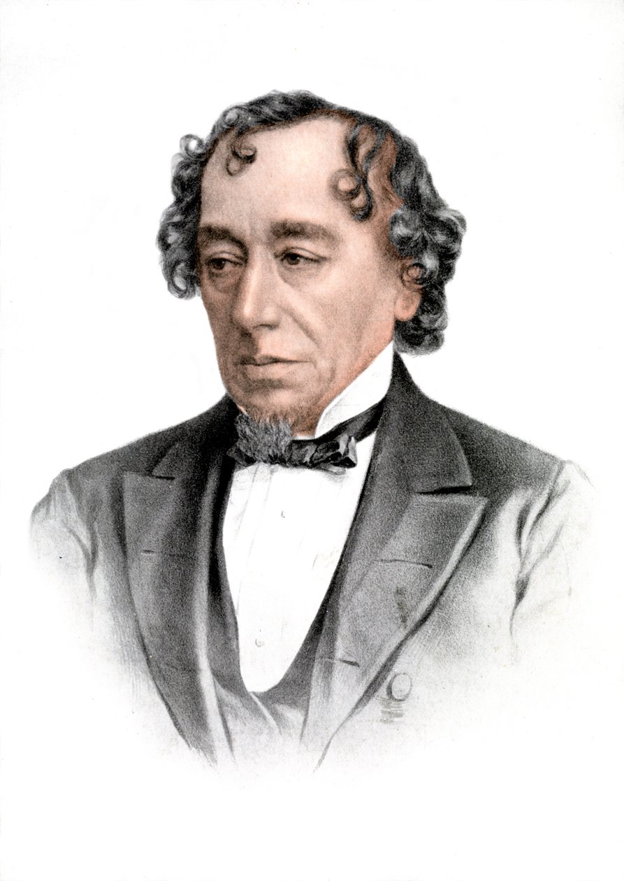 Benjamin Disraeli , engelsk statsmann og litterær skikkelse fra 1800-tallet, 1905 av Unbekannt