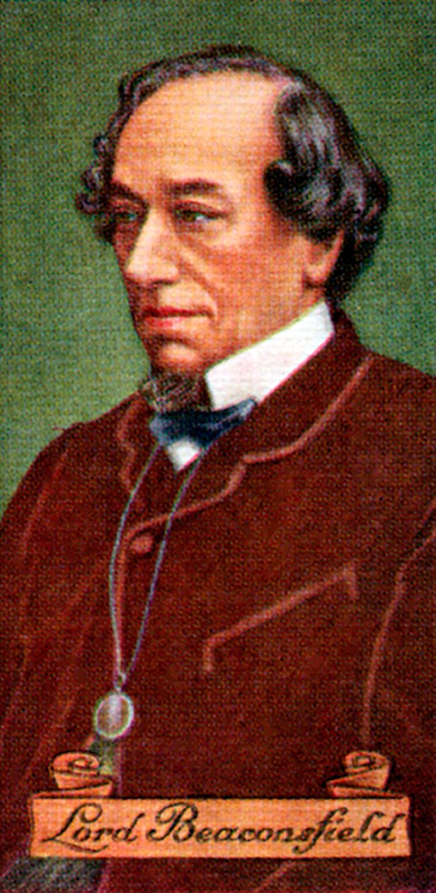 Benjamin Disraeli, jarl av Beaconsfield, hentet fra en serie sigarettkort, 1935 av Unbekannt