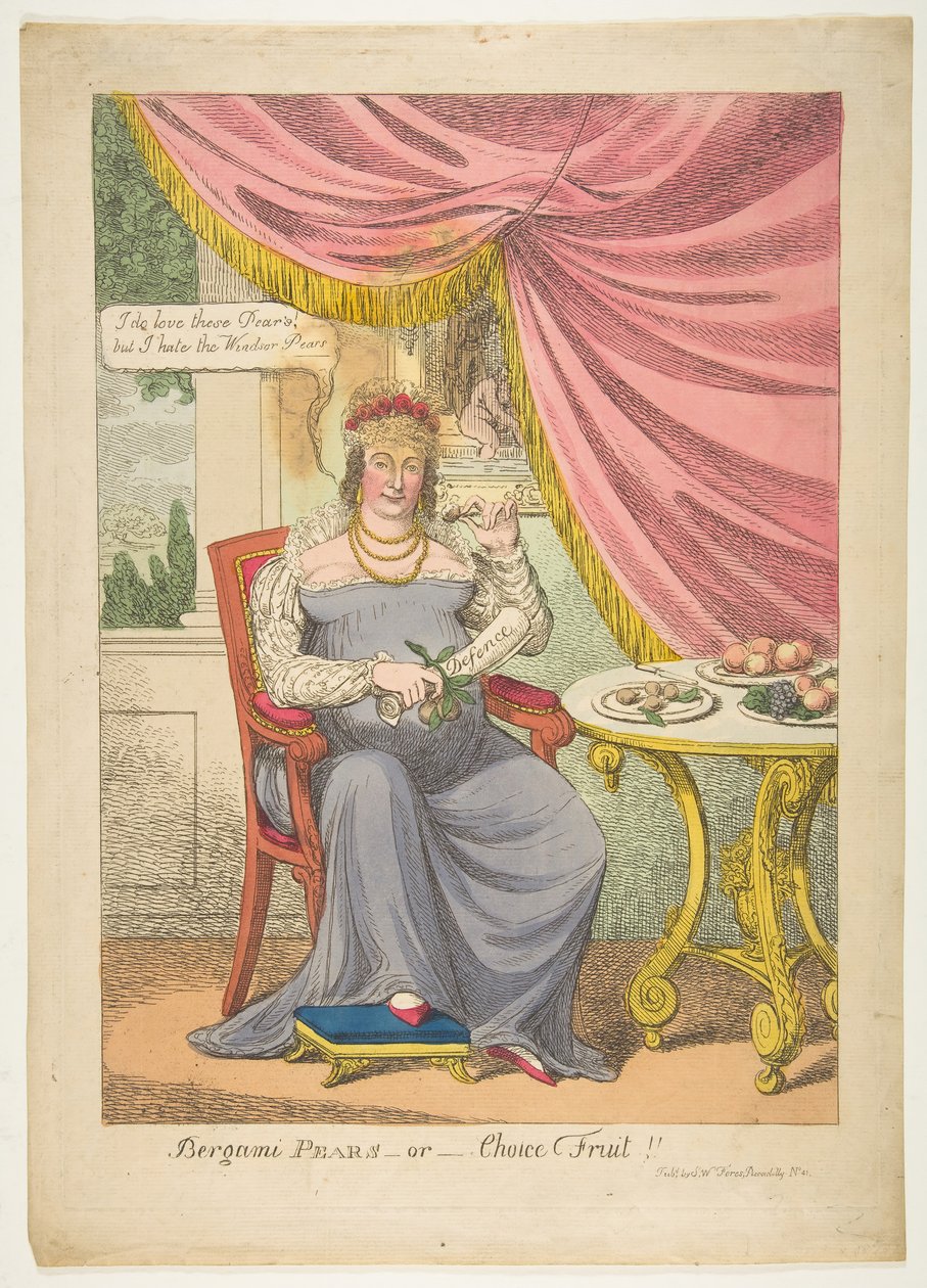 Bergami-pærer, eller utvalgsfrukt, oktober 1820. av Unbekannt