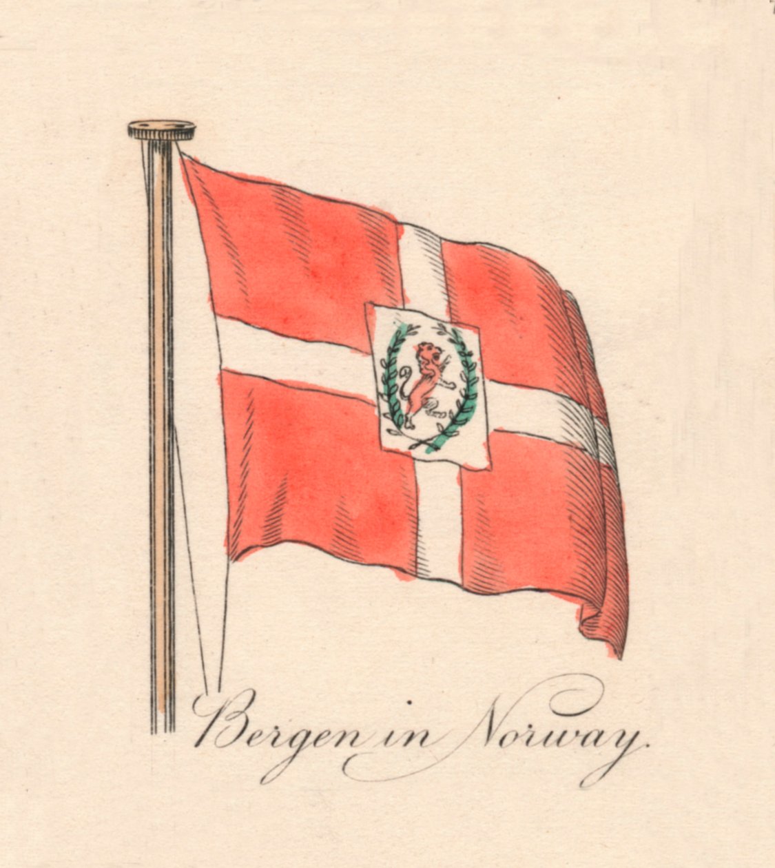 Bergen i Norge, 1838 av Unbekannt
