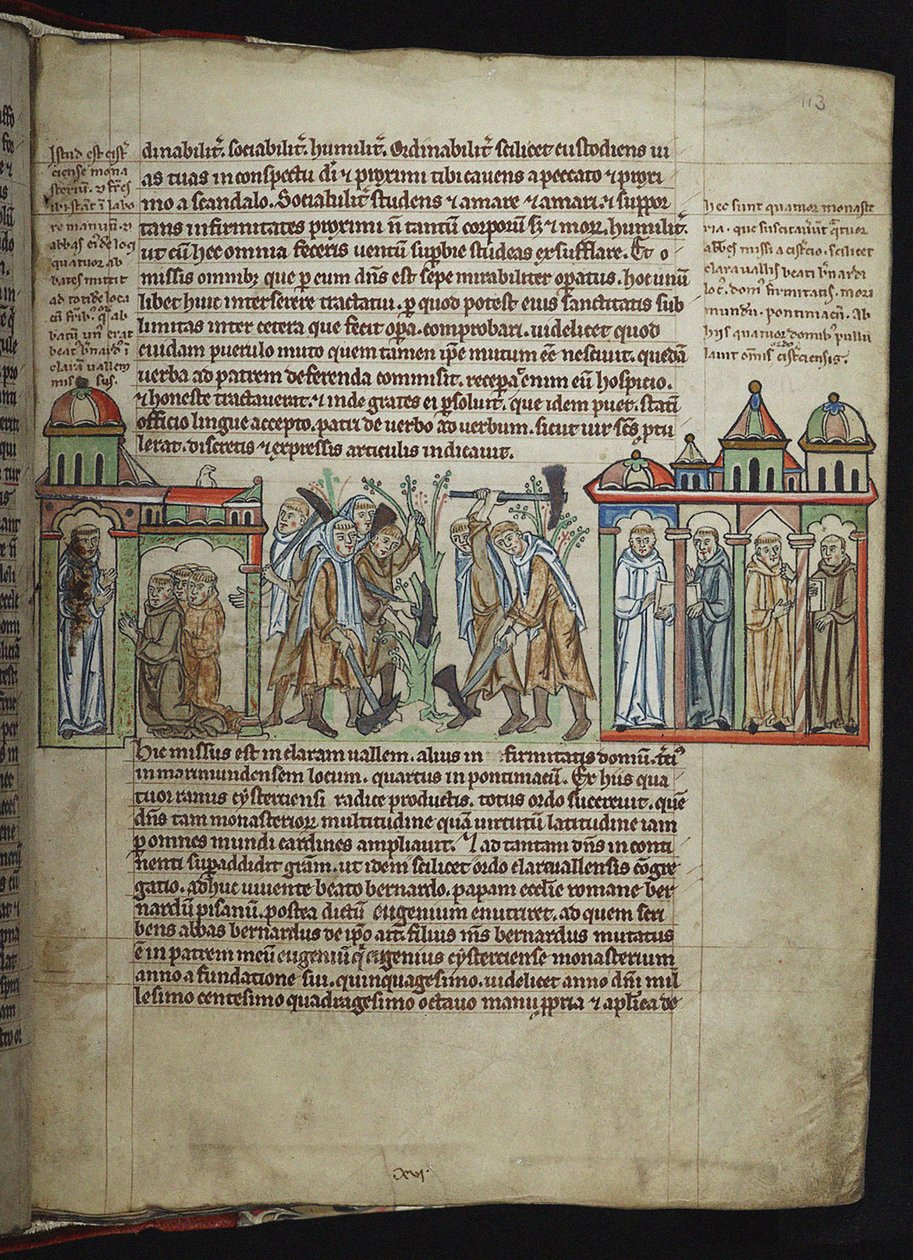Bernard av Clairvaux sender munker til datterhus, cisterciensermunker, 1249-1250. av Unbekannt