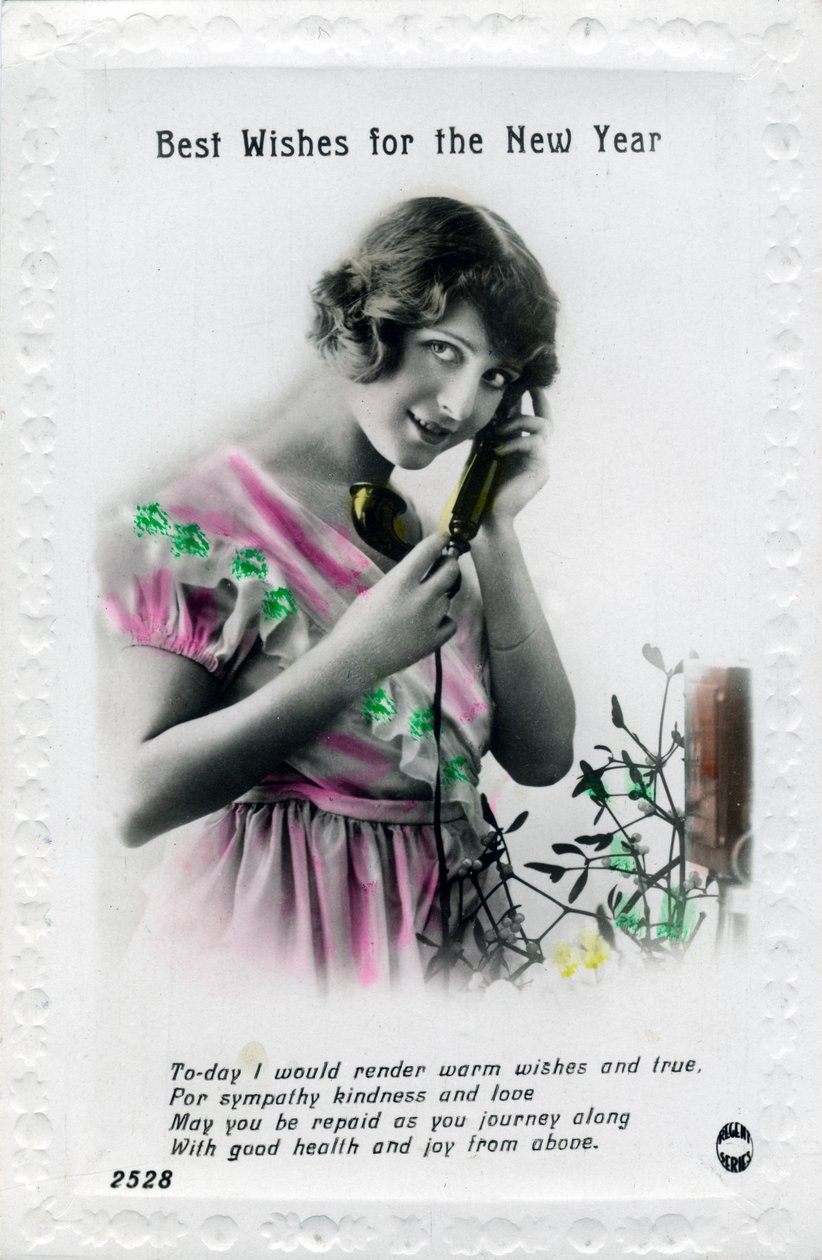 Beste ønsker for det nye året, gratulasjonskort, c1920-tallet av Unbekannt
