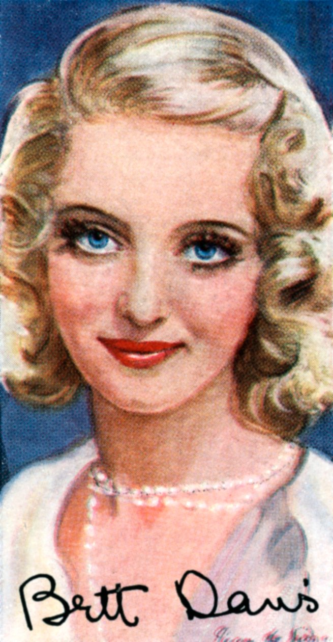 Bette Davis, 1908-1989, to ganger Oscar-vinnende amerikansk skuespillerinne, 1900-tallet av Unbekannt