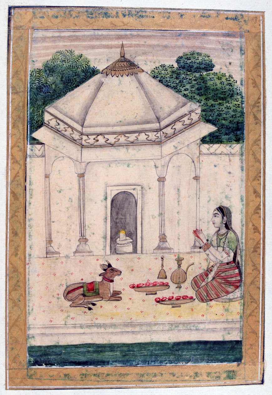 Bhairavi Ragini, Ragamala Album, School of Rajasthan, 1800-tallet av Unbekannt