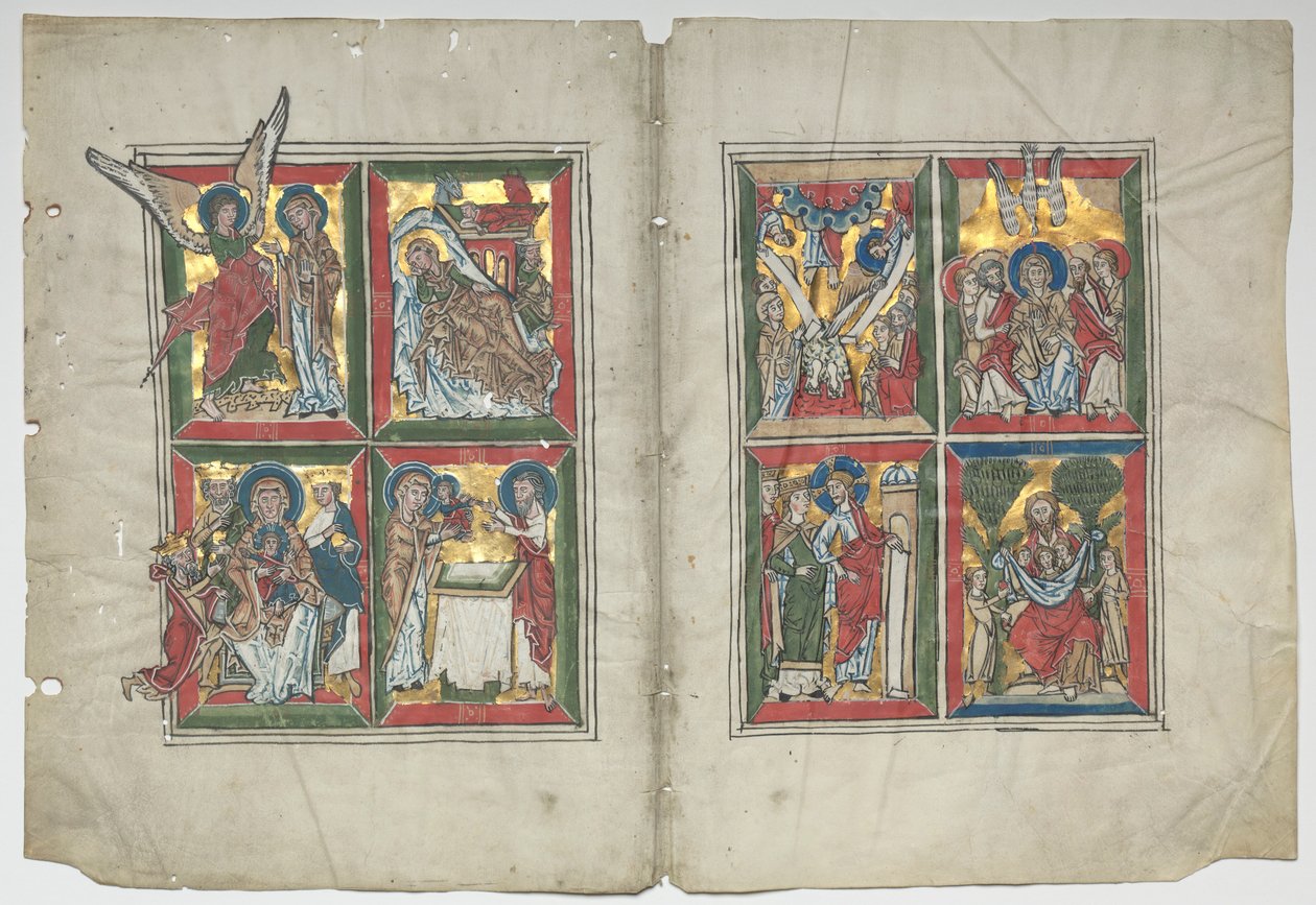 Bifolia med scener fra Kristi liv, 1230-1240. av Unbekannt