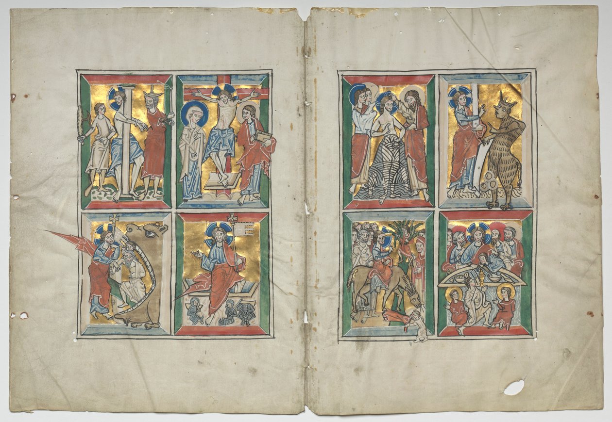 Bifolio med scener fra Kristi liv, 1230-1240. av Unbekannt