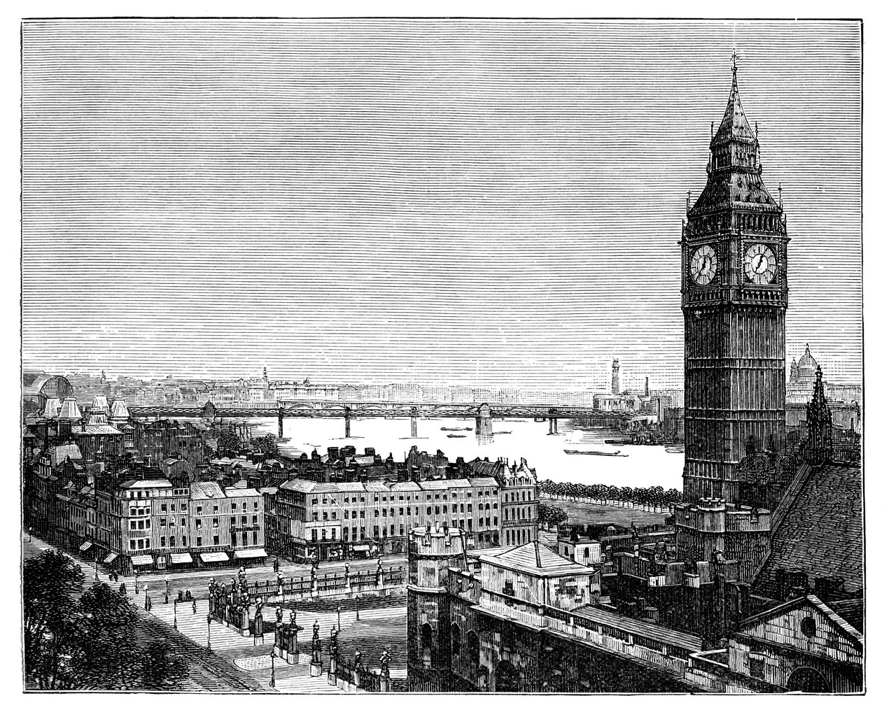 Big Ben and the Houses of Parliament, Westminster, London, 1870 av Unbekannt