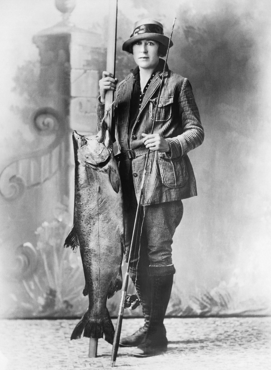 Årets største laks, USA, ca. 1927 (s/hvitt-bilde) av Unbekannt