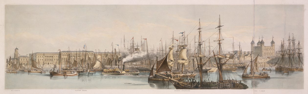 Billingsgate, Custom House og Tower of London av Unbekannt