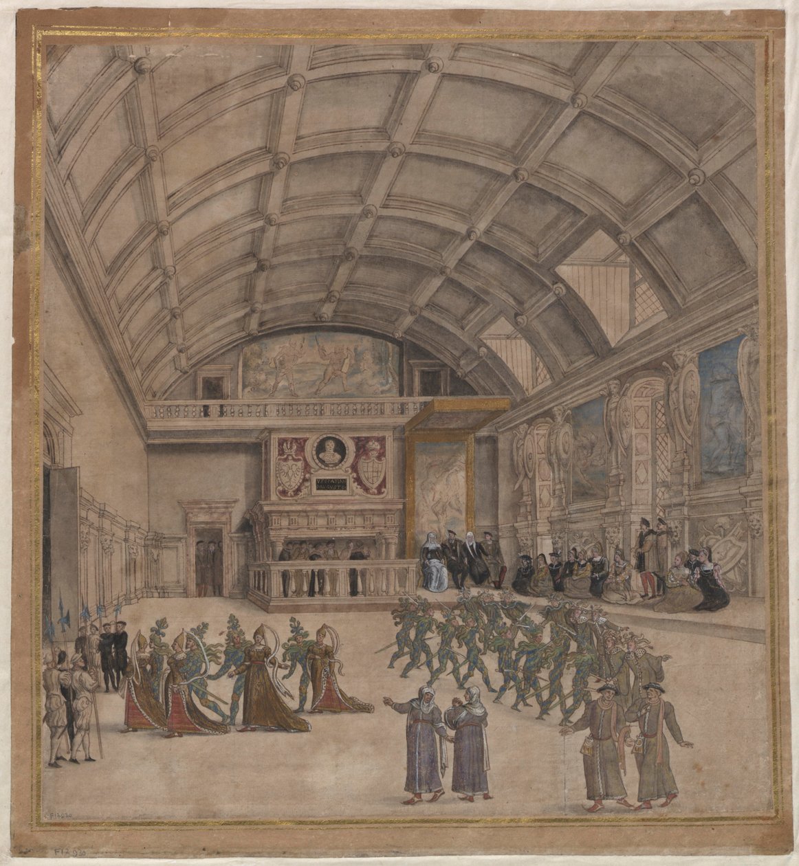 Binche-palasset under feiringen i august 1549, 1549. av Unbekannt
