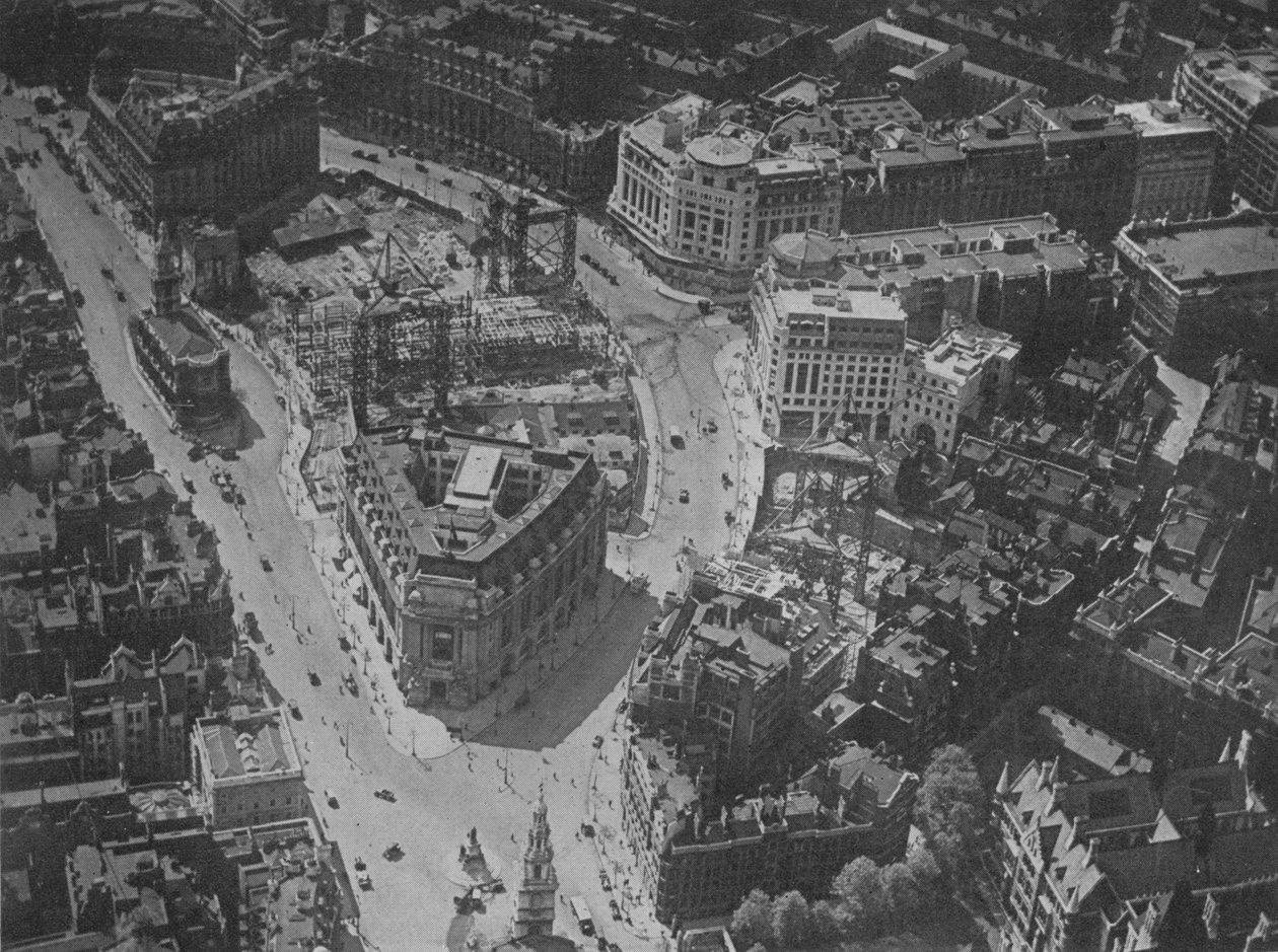 Fugleperspektiv av omgivelsene til Bush House, London, 1924 av Unbekannt