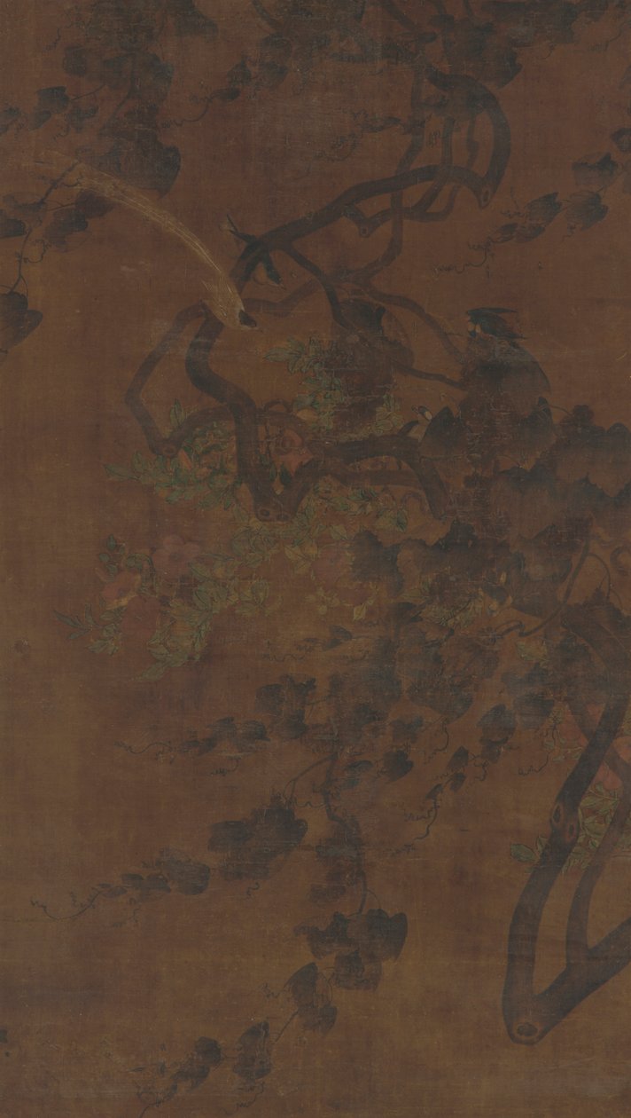 Fugler, vinranker og blomster, Ming-dynastiet, 1368-1644. av Unbekannt