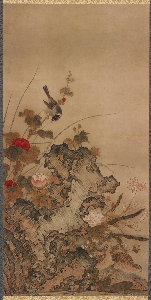 Fugler og blomster, Edo-perioden, 1700-tallet. av Unbekannt