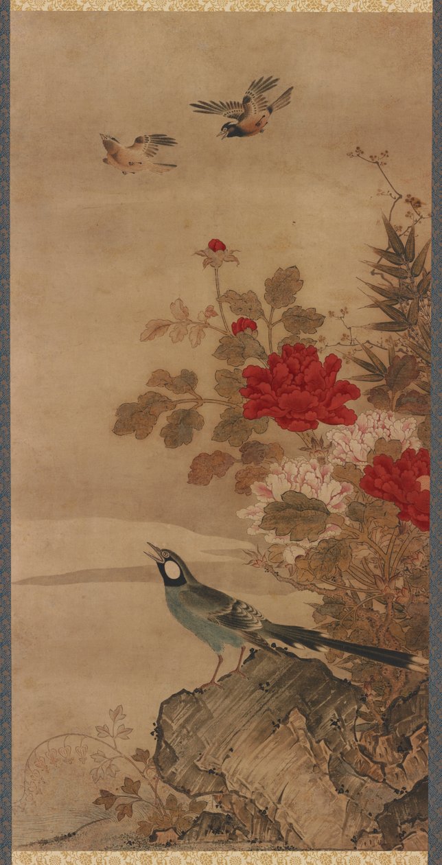 Fugler og blomster, Edo-perioden, 1700-tallet. av Unbekannt