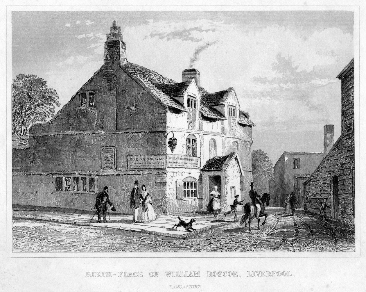 Fødested til William Roscoe, Liverpool, Lancashire, 1800-tallet av Unbekannt