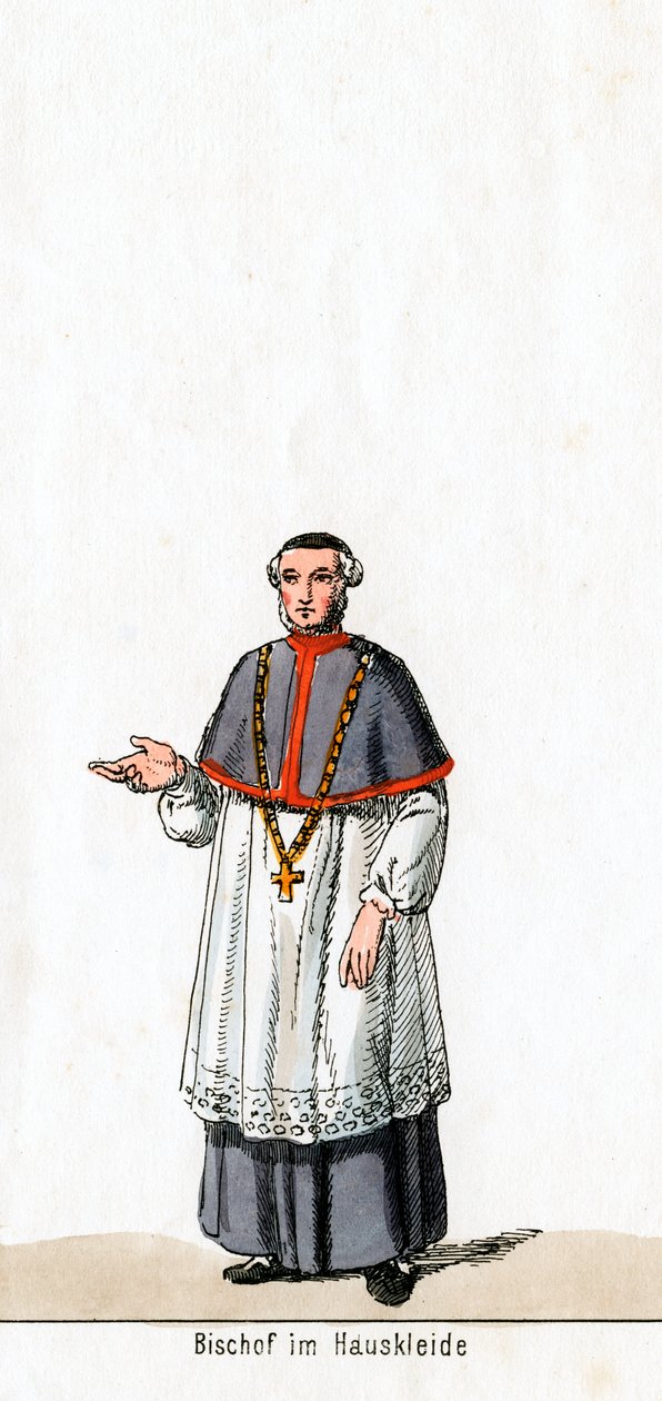 Biskop i husets kjole, kostymedesign for Shakespeares skuespill, Henry VIII, 1800-tallet av Unbekannt