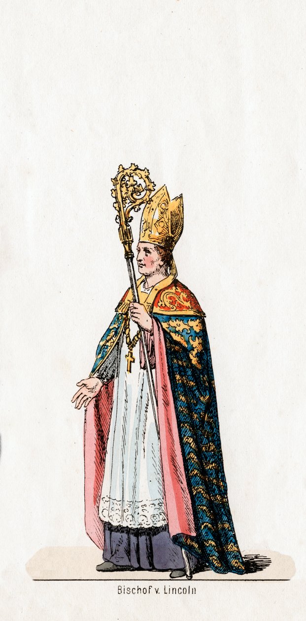 Biskop av Lincoln, kostymedesign for Shakespeares skuespill, Henry VIII, 1800-tallet av Unbekannt