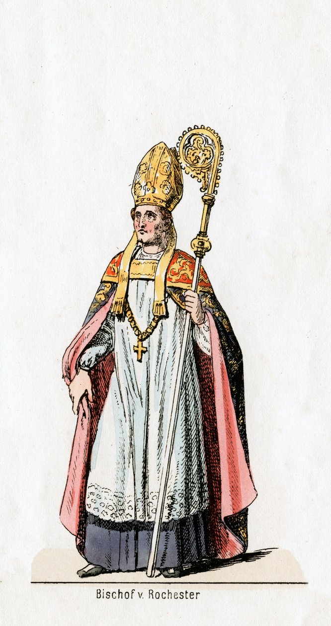Biskop av Rochester, kostymedesign for Shakespeares skuespill, Henry VIII, 1800-tallet av Unbekannt