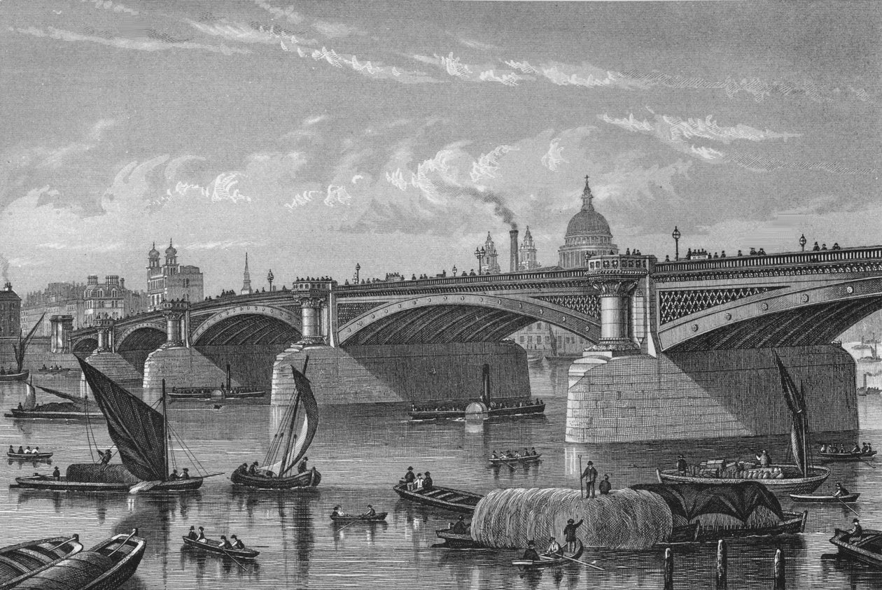 Blackfriars Bridge fra Surrey-siden, London, c1875 1878 av Unbekannt
