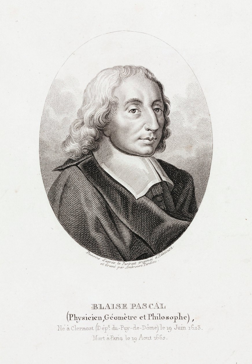 Blaise Pascal , fransk matematiker, fysiker og teolog, ca 1660 av Unbekannt