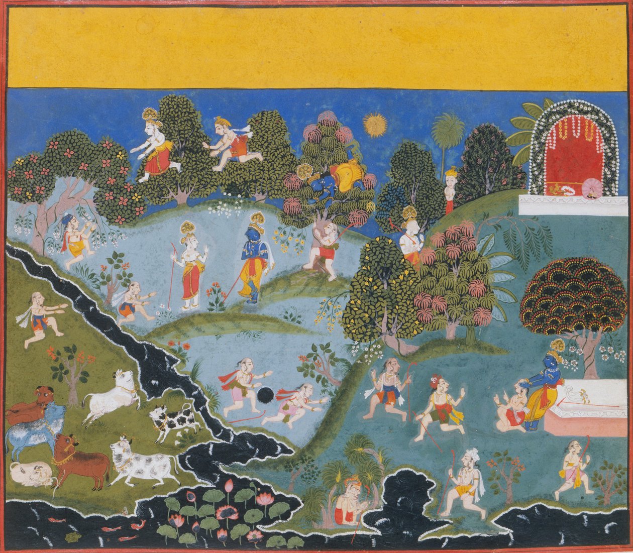 Blindmans bløff ... fra en spredt Bhagavata Purana Ancient Stories of Lord Vishnu, c1715-20. av Unbekannt