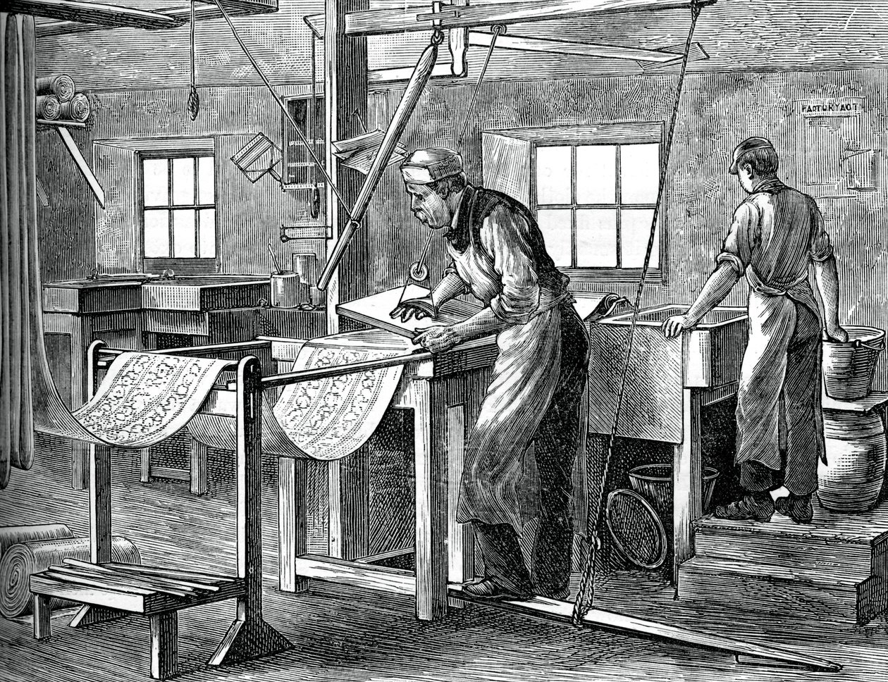 Blokker skrivere på jobb, c1880 av Unbekannt