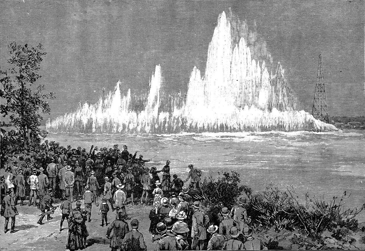 sprengning av Flood Rock, 1885 av Unbekannt