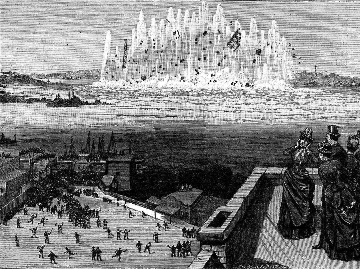 Sprengning av Flood Rock, 1885, 1886. av Unbekannt