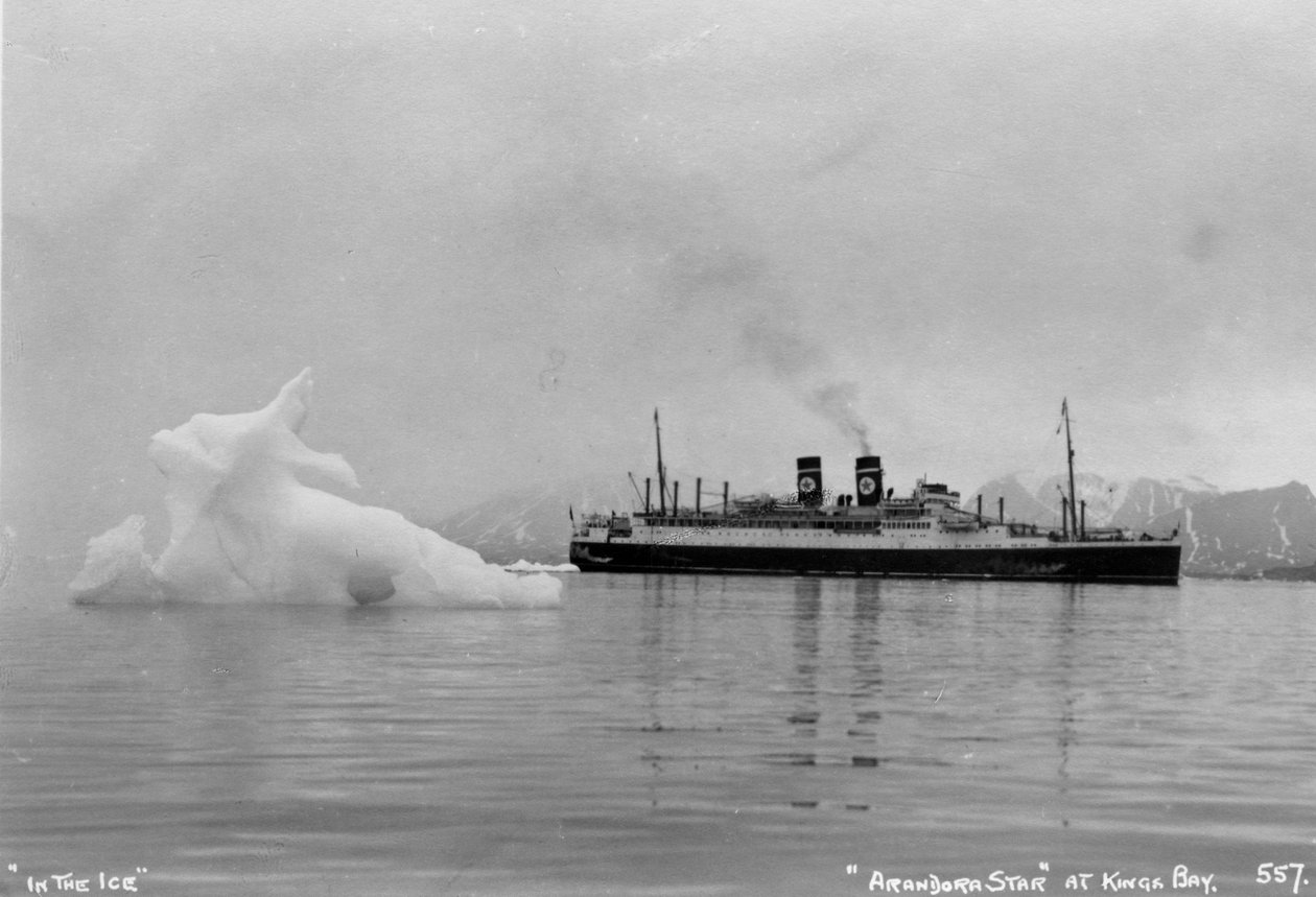 Blue Star Lines cruiseskip SS Arandora Star, Kongsfjorden, Spitzbegen, Norge, 1929 av Unbekannt