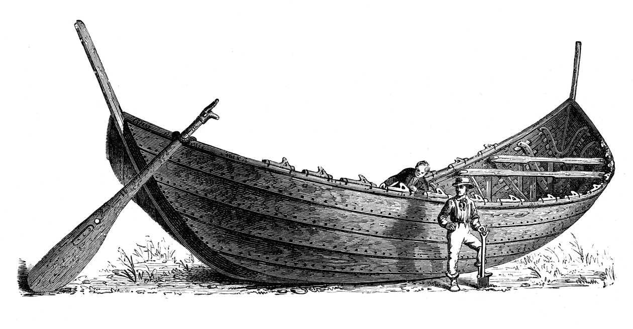 Båt for fjorten par årer, funnet i Nydam, Jylland, 1892 av Unbekannt