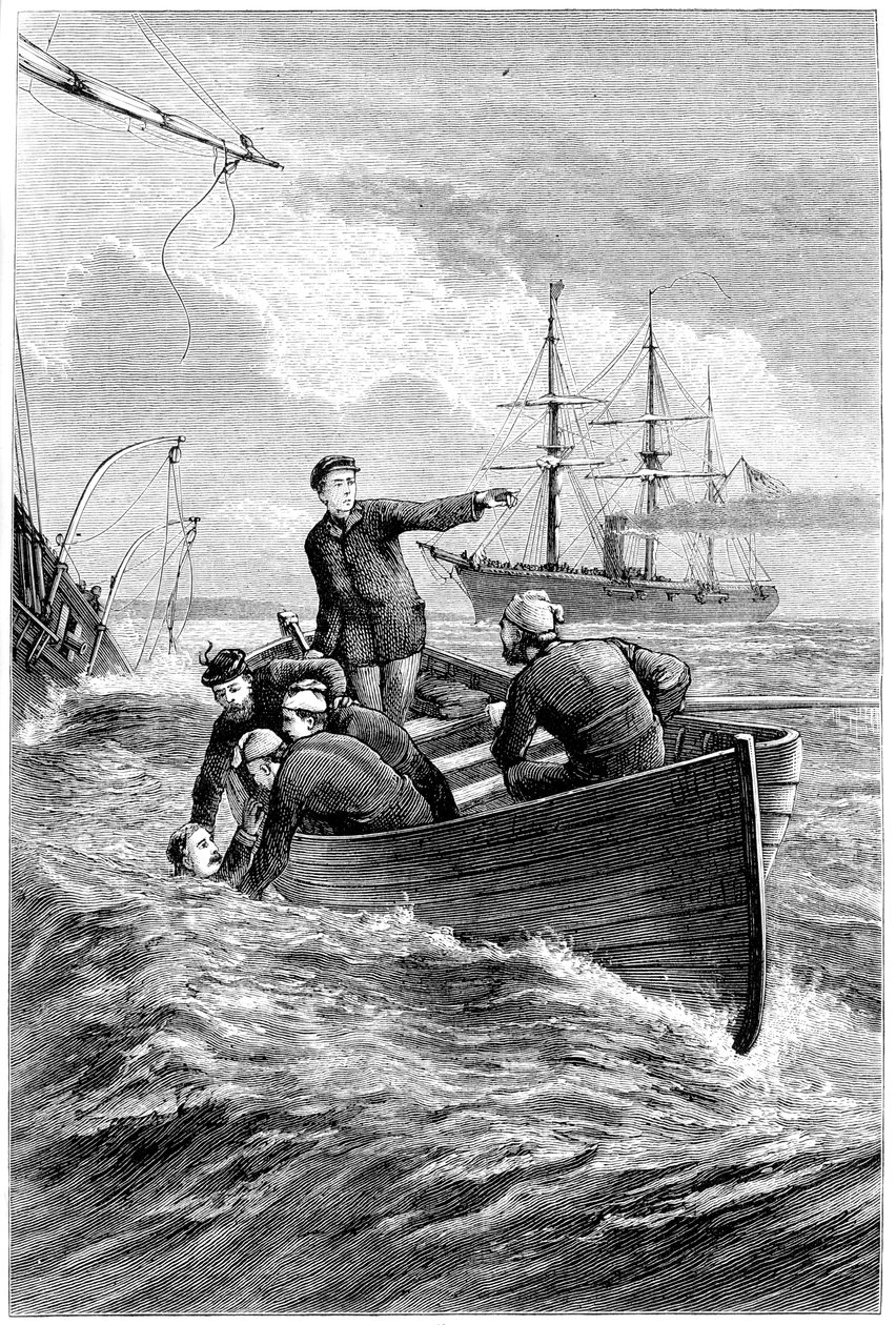 Boat of the Deerhound som reddet kaptein Raphael Semmes, 1864 c1880 av Unbekannt