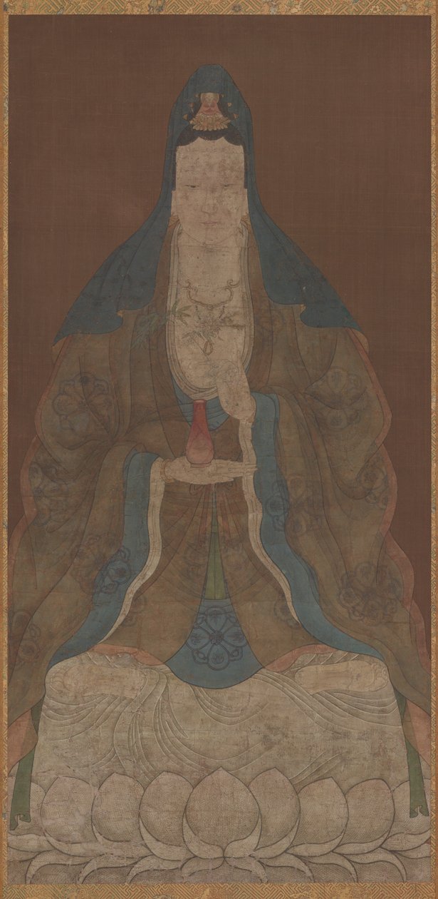 Bodhisattva Avalokiteshvara Guanyin med vase og pilekvist, Ming-dynastiet, 1368-1644. av Unbekannt