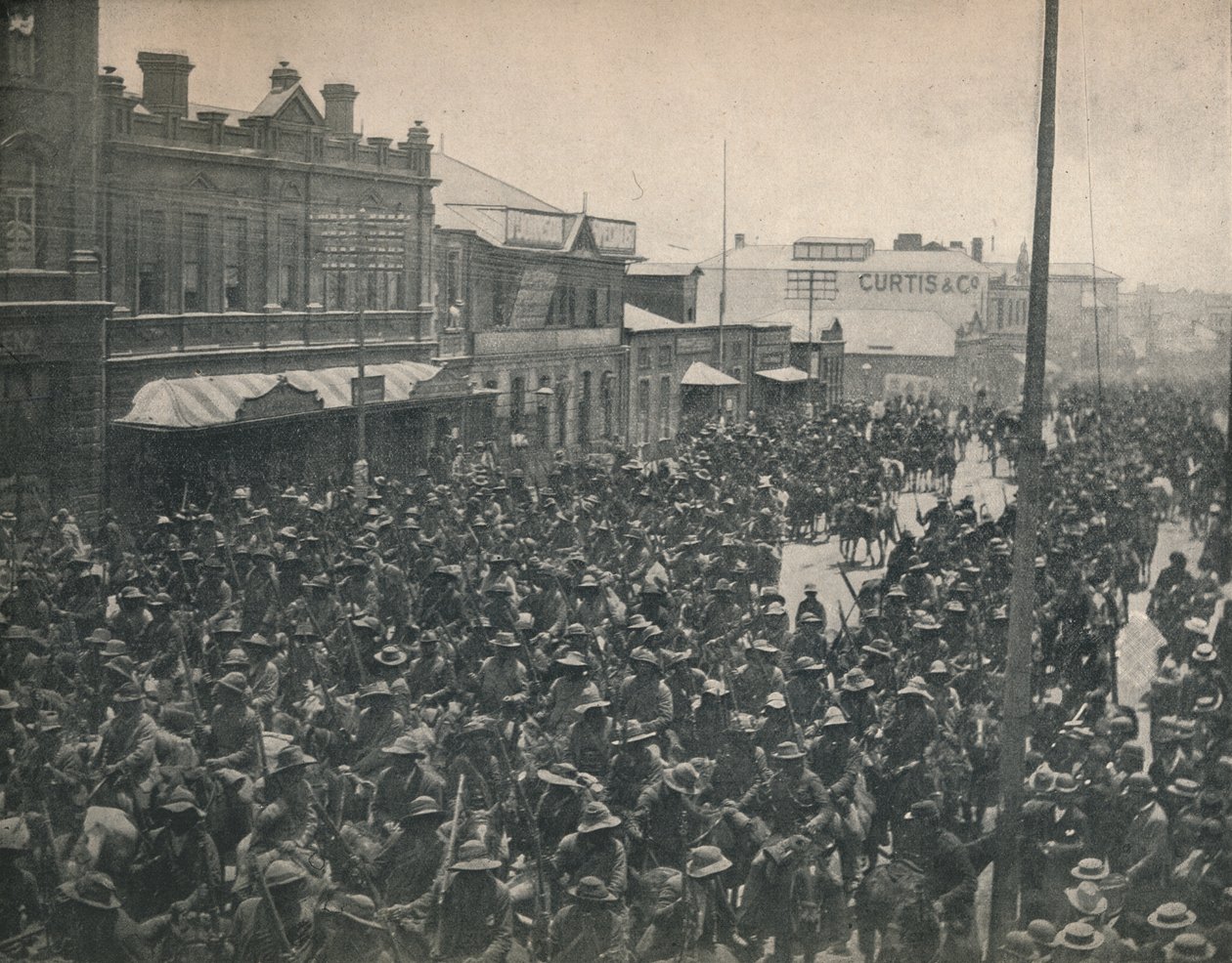 Boer Commando passerer gjennom Johannesburg andre Transvaal-krig, ca 1900. av Unbekannt