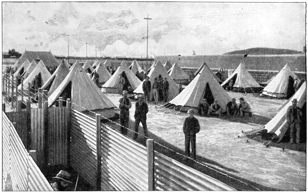 Boer-fanger i en leir i Bloemfontein, 2. Boer-krig, 1899-1902 av Unbekannt