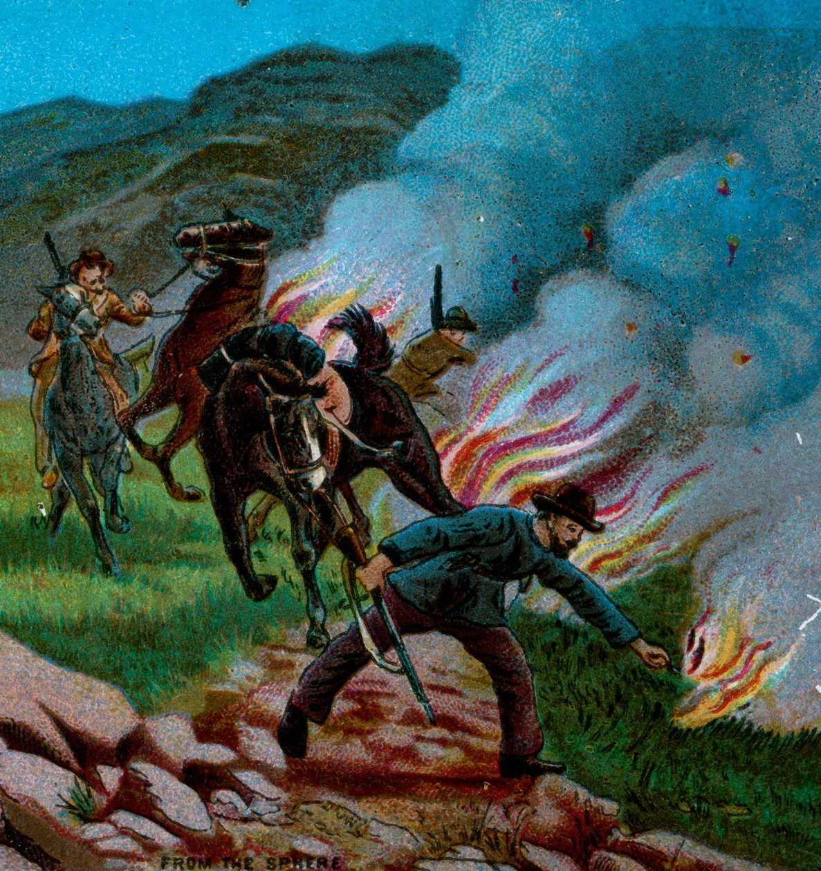 Boers Firing the Veldt, 1900 av Unbekannt