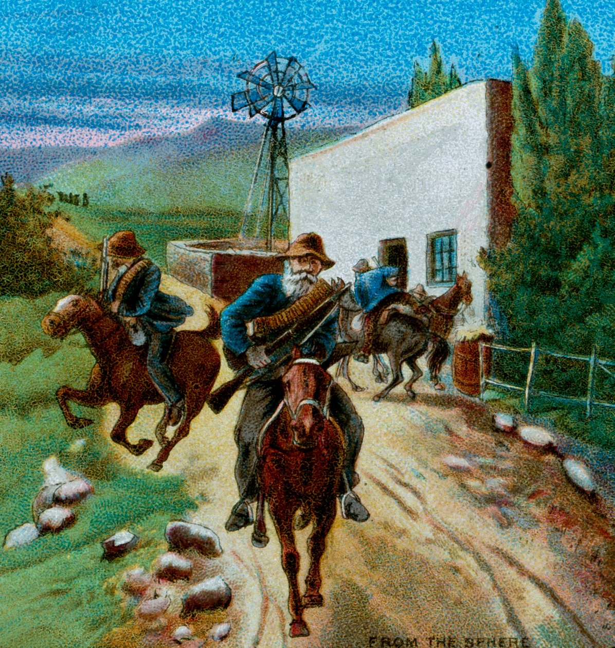 Boers Retreating from a Farmhouse, 1900 av Unbekannt