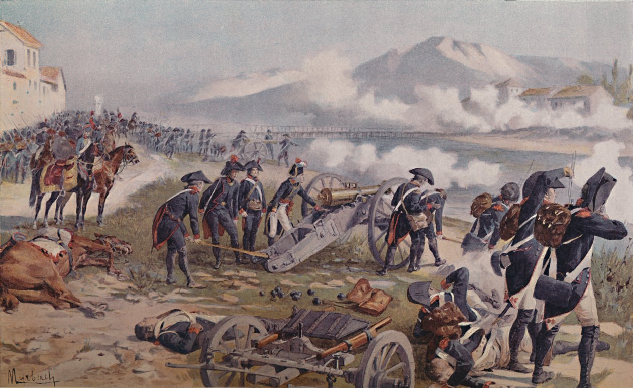 Bonaparte sikter kanonen mot Lodi, 1796, 1896. av Unbekannt