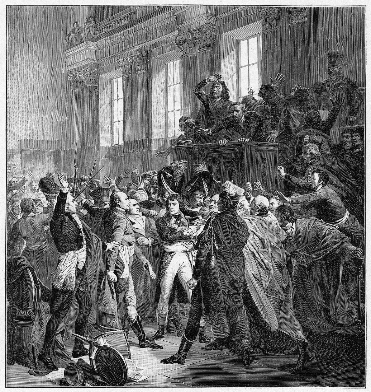 Bonaparte og rådet for fem hundre ved St Cloud, 10. november 1799, 1900 av Unbekannt