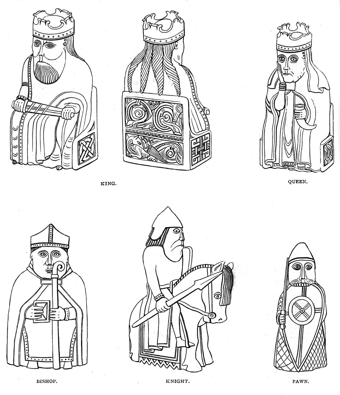 Bensjakkspillere av skandinavisk design, 1100- eller 1200-tallet, 1892 av Unbekannt