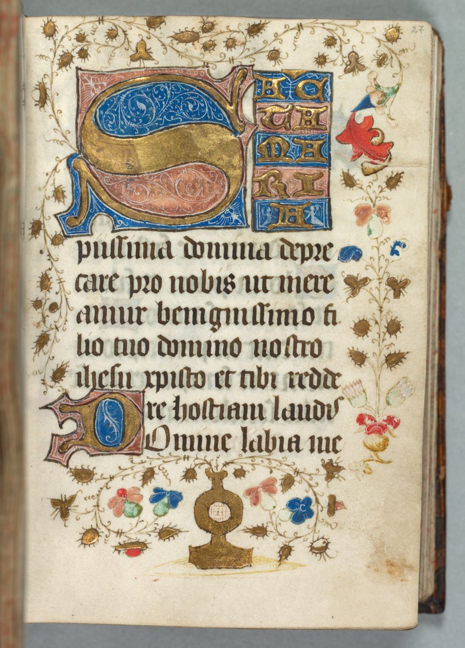 Timebok Bruk av Metz: Fol. 27r, dekorerte initialer, ca. 1440. av Unbekannt
