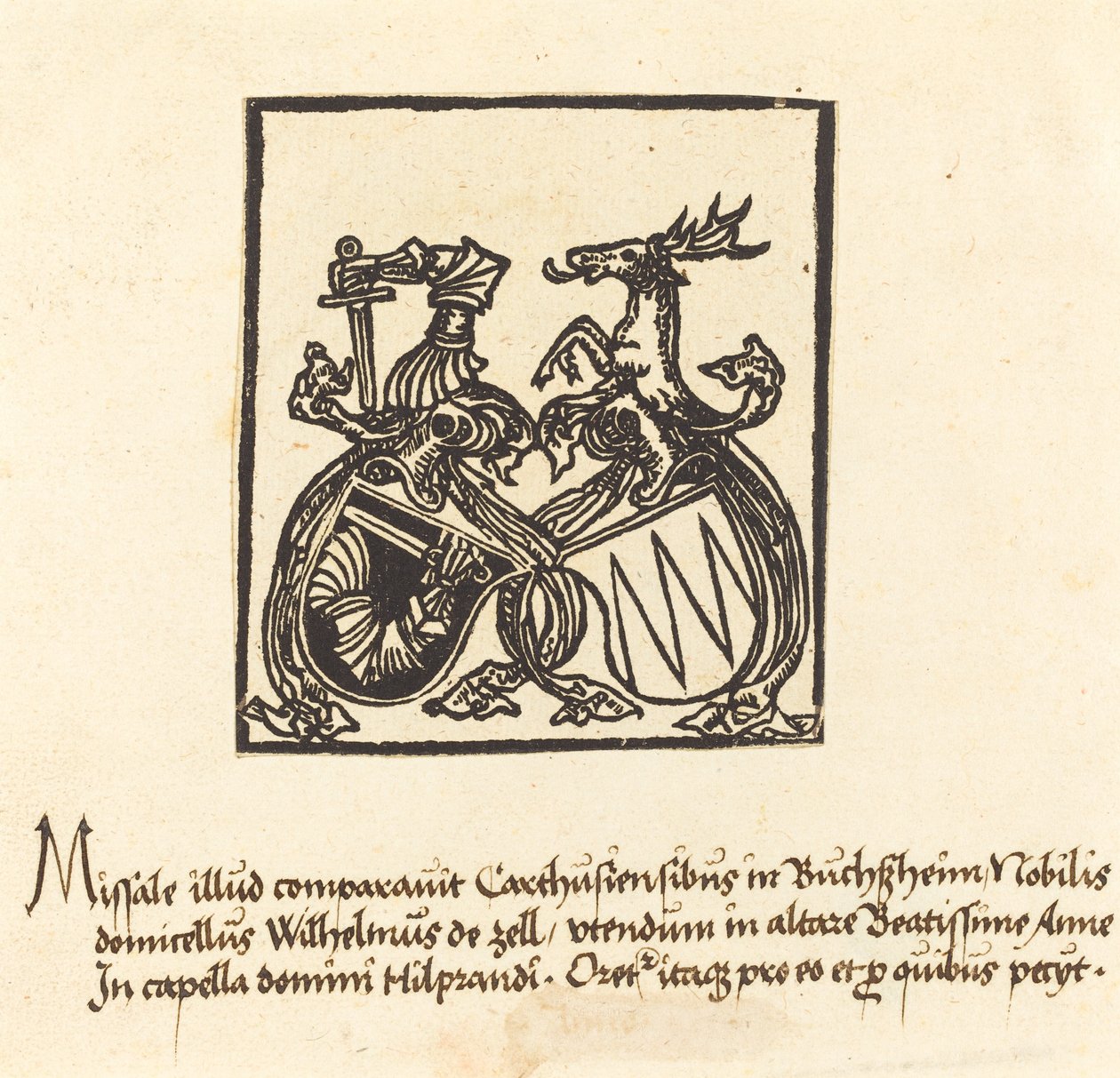 Bokplate av Wilhelm von Zell, i eller etter 1500. av Unbekannt