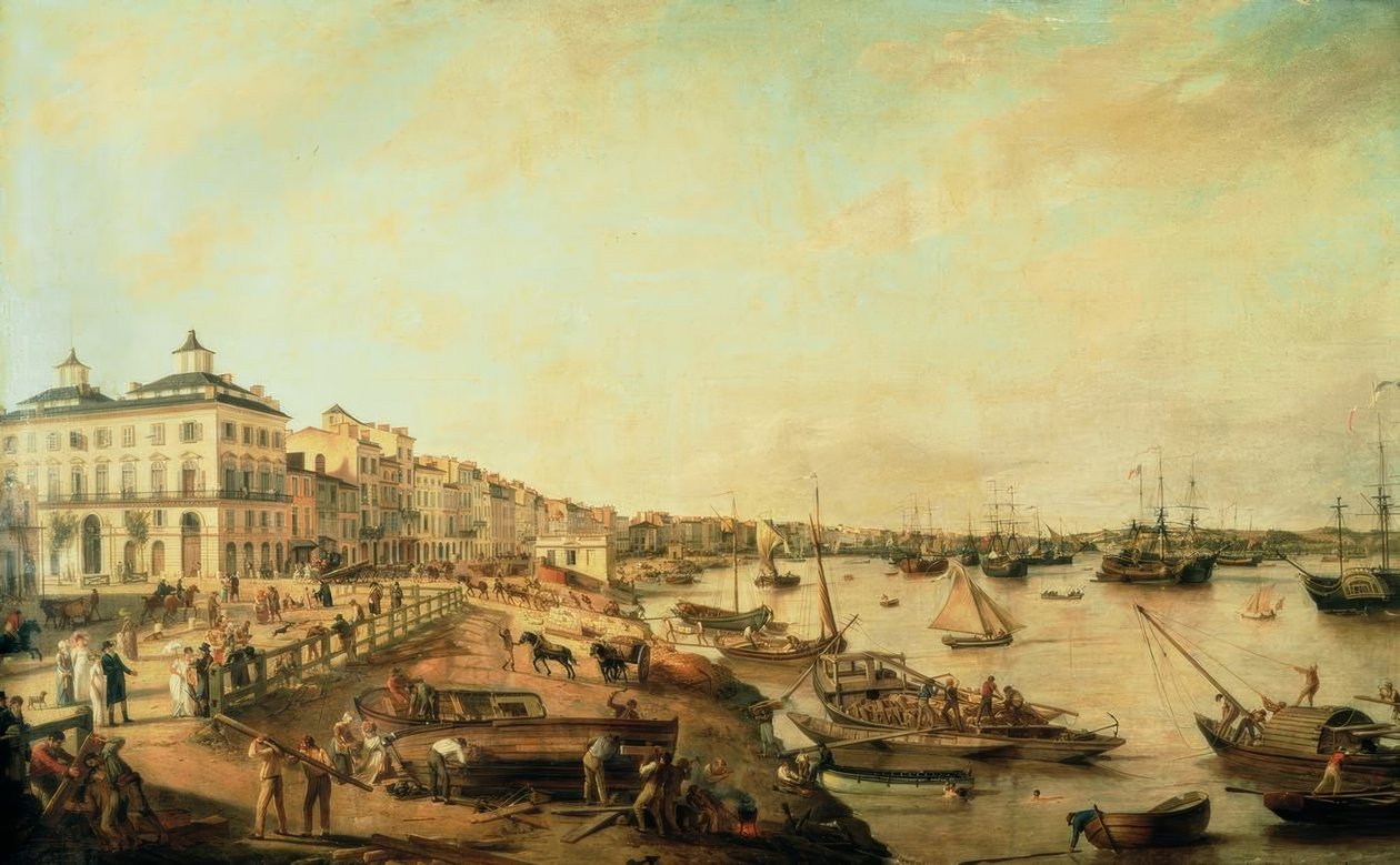 Bordeaux, port, maleri 1805 av Unbekannt