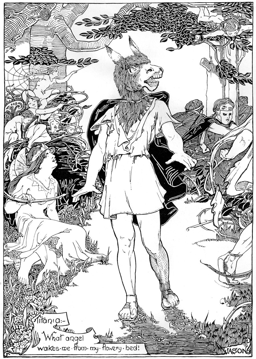 Nederst i scenen fra William Shakespeares Midsummer Night
