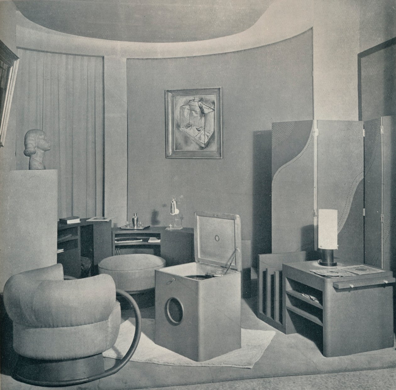 Boudoir fra Salon des Artistes Decorateurs, 1929, av DIM, c1930. av Unbekannt
