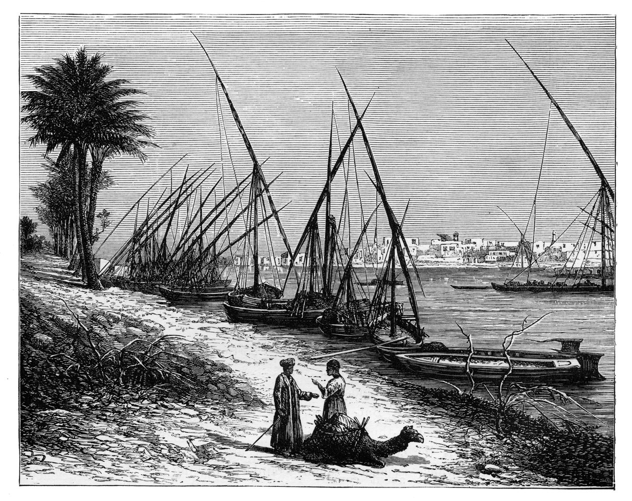 Boulak ved Nilen, Kairo, Egypt, ca 1890 av Unbekannt