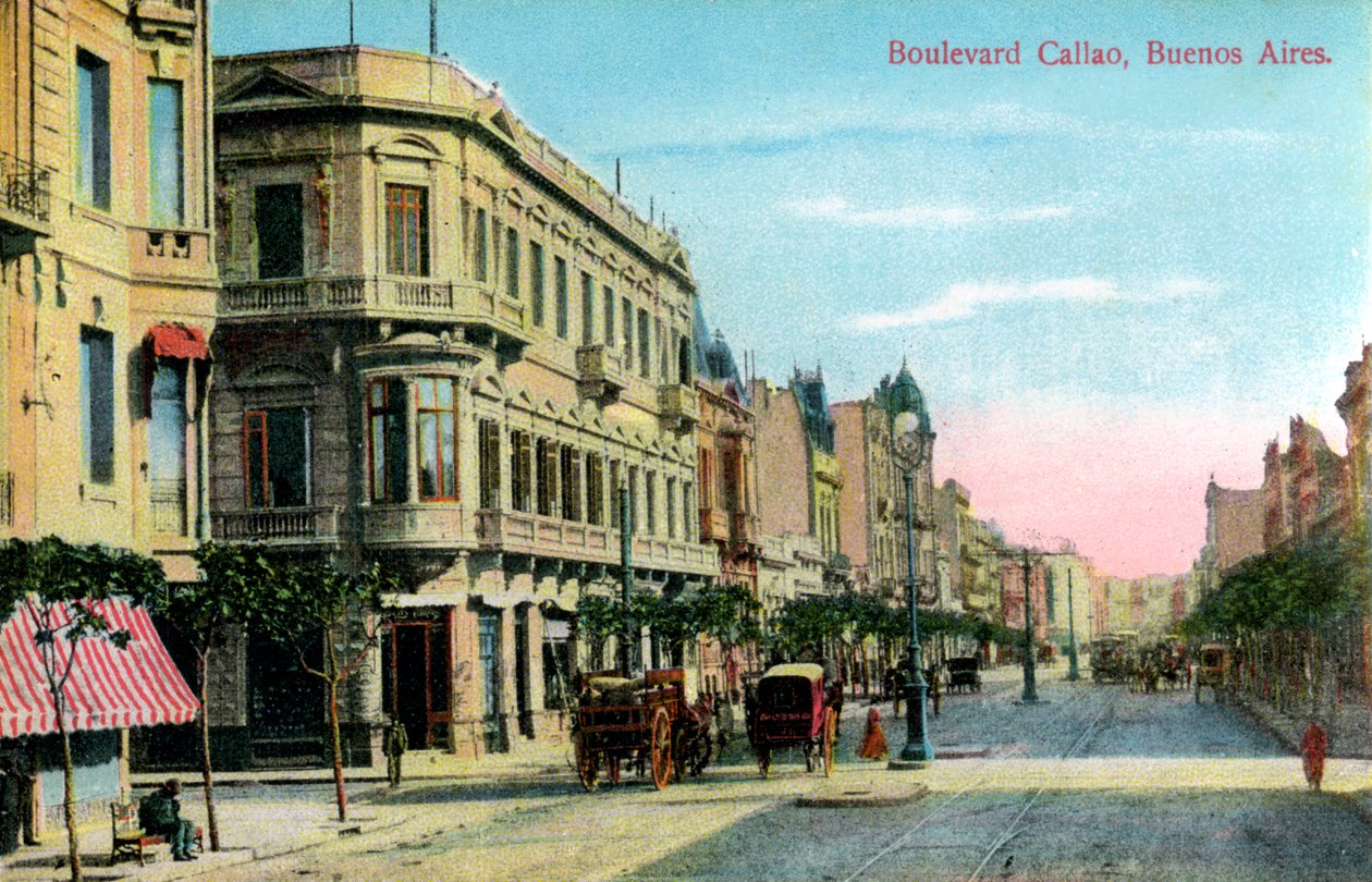 Boulevard Callao, Buenos Aires, Argentina, slutten av 1800- eller begynnelsen av 1900-tallet av Unbekannt